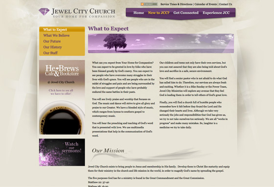 Jewel City Church website design