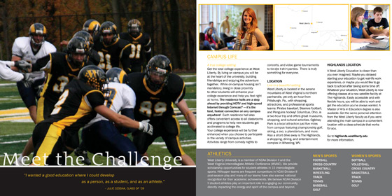 West Liberty University viewbook print design