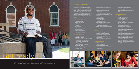 West Liberty University viewbook print design