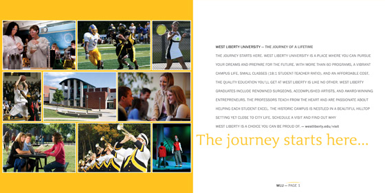 West Liberty University viewbook print design