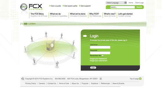 FCX Systems website design