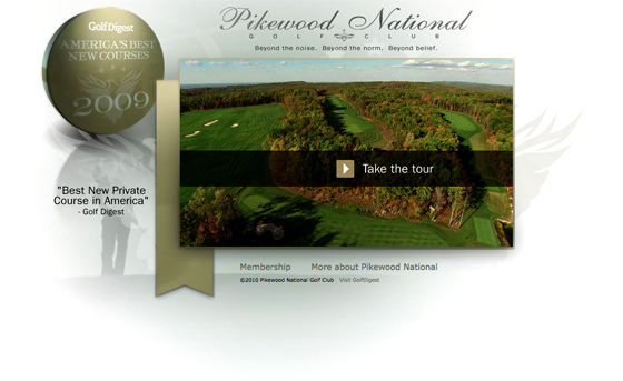 Pikewood National Golf Club website design