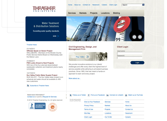 Thrasher Engineering website design